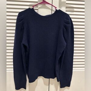 Navy blue wool & cashmere sweater